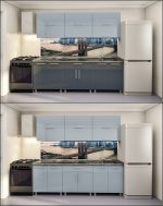 Bucătărie modulară "Modern" 2.4m cu fațadă MDF (High Gloss) - imagine 5