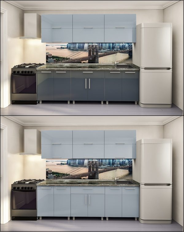 ModerN 2.4 GREEN Grey Collaj (1) Bucătărie modulară "Modern" 2.4m cu fațadă MDF (High Gloss) - imagine 5