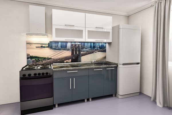 Кухня «Модерн-Мини» со стеклом 1,2м с фасадами из МДФ(глянец) — изображение 4