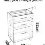 Нижний кухонный шкаф NST-40(3)/НШТ-40(3)