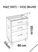 Dulap de bucătărie inferior NST-40(3)/НШТ-40(3)