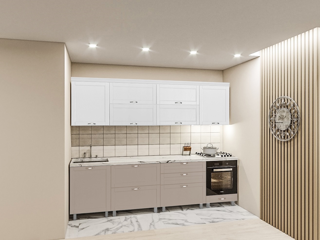 Prima (10100-12600). Arena Concordia karniz Кухня «Прима» 2.8м с фасадами из МДФ-2 (плёнка) — изображение 1