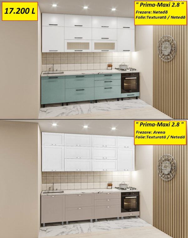 Bucătărie modulară „Prima-Maxi” 2.8m cu fațadă MDF-2 (pelicula). - imagine 4