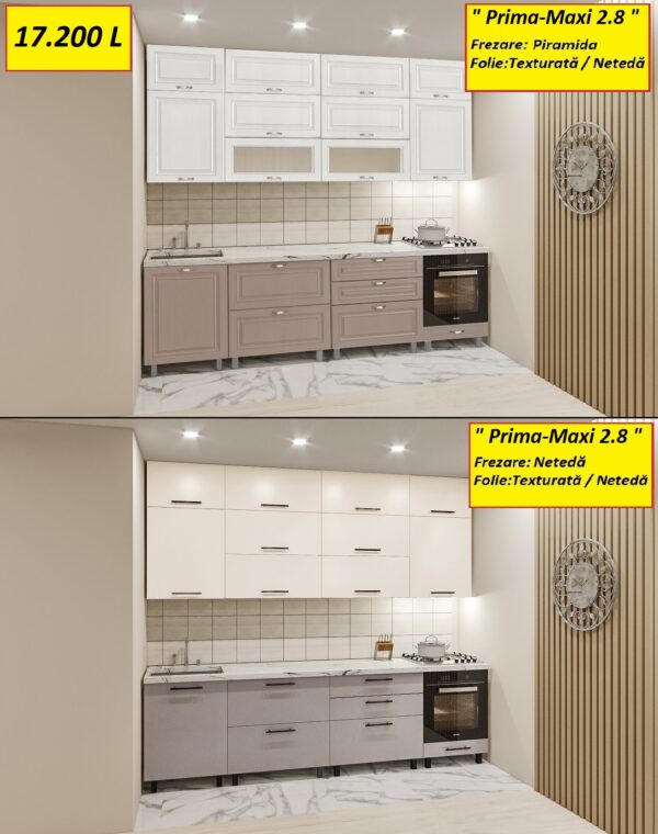 Bucătărie modulară „Prima-Maxi” 2.8m cu fațadă MDF-2 (pelicula). - imagine 3