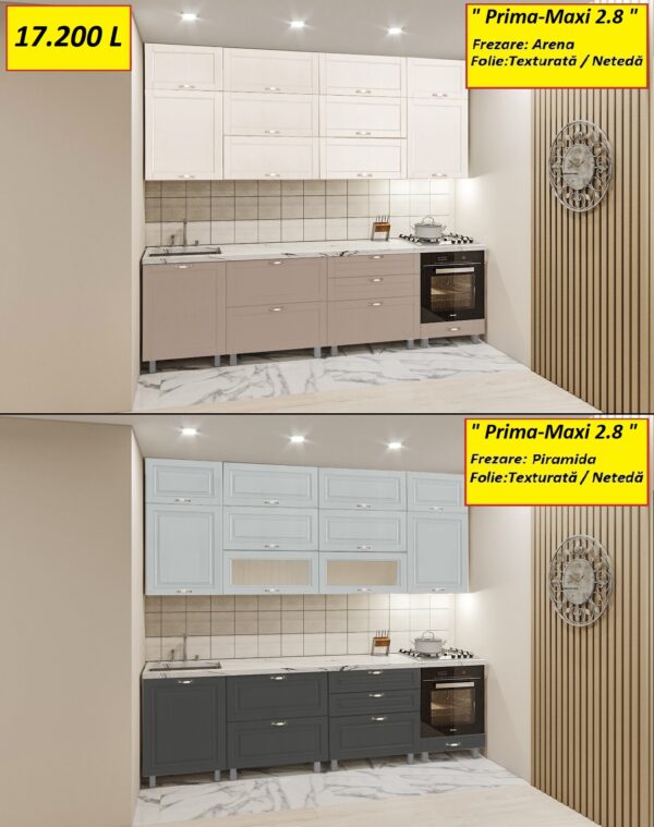 Bucătărie modulară „Prima-Maxi” 2.8m cu fațadă MDF-2 (pelicula). - imagine 2