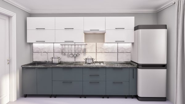 Bucatarie " Quadro "3.0м cu fatade vopsite. Fațadă frezată „Neted”. - imagine 3