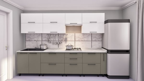 Bucatarie " Quadro "3.0м cu fatade vopsite. Fațadă frezată „Neted”. - imagine 4