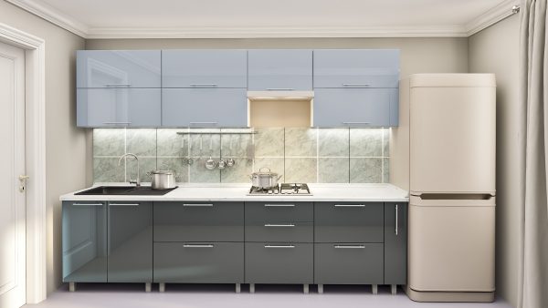 Quadro 3.0 D- AGT Grey Bucătărie modulară "Quadro" 3.0m cu fațadă MDF (High Gloss) - imagine 11