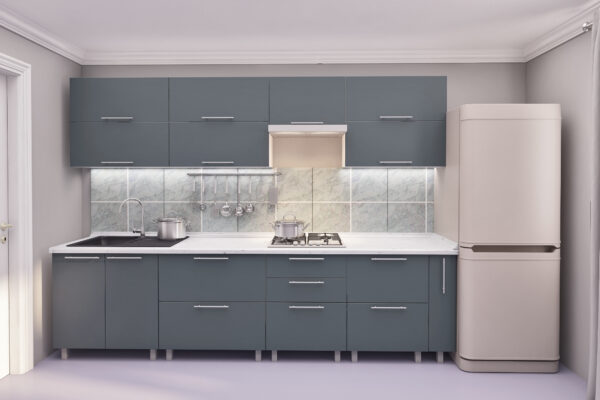 Bucatarie " Quadro "3.0м cu fatade din panouri mate AGT (Trendy Panel). - imagine 1