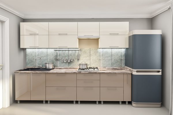 Quadro 3.0 D- Bej Capucino Bucătărie modulară "Quadro" 3.0m cu fațadă MDF (High Gloss) - imagine 4