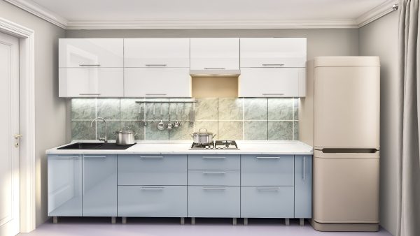 Quadro 3.0 D- White Green Grey Bucătărie modulară "Quadro" 3.0m cu fațadă MDF (High Gloss) - imagine 20