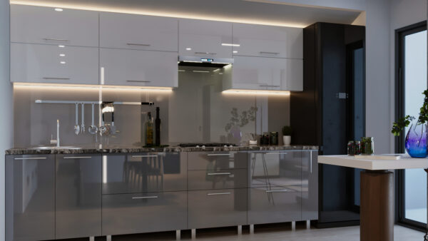 Bucătărie modulară "Quadro" 3.0m cu fațadă MDF (High Gloss)