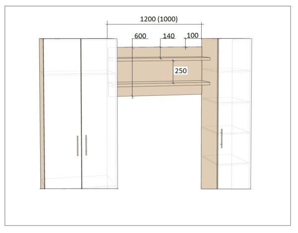Mobilier perete"Luci 2" (2,25m) - imagine 3