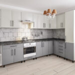 Угловая кухня  3,4х1,7м с фасадами ЛДСП. Серия «Y».