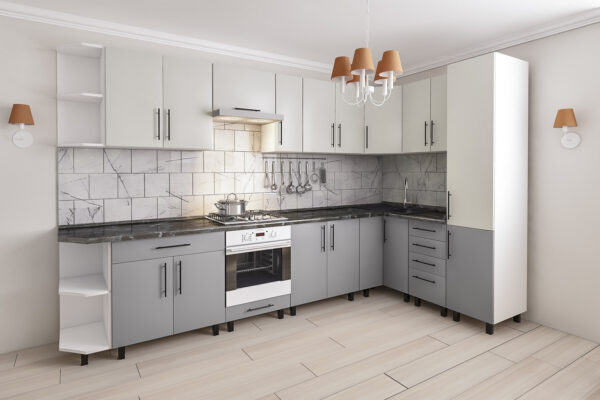 Угловая кухня  3,4х1,7м с фасадами ЛДСП. Серия «Y». — изображение 1