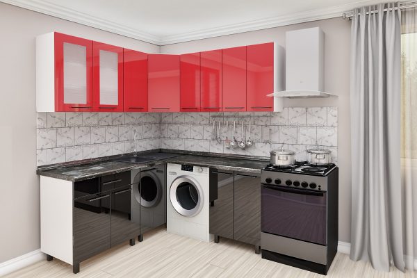 Bucătărie modulară de colț 1.8x1.8m cu fațadă MDF (High Gloss) - imagine 6