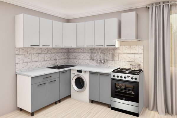 Угловая кухня 1,8х1,8м с фасадами ЛДСП. Серия «Y». — изображение 1