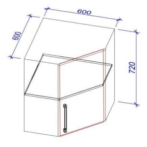 Верхний кухонный шкаф VS(ugl)-60/ВШ(угл)-60