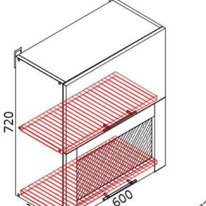 Верхний кухонный шкаф VSV(c)-60(2)b/ВШВ(c)-60(2)б