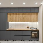 Bucătărie "Yarus-LUX" (pal,mânere-GOLA,dulap de bucătărie).