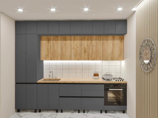 +ЯРУС - Lux (дсп.гола,пенал) (16278-19712) Bucătărie "Yarus-LUX" (pal,mânere-GOLA,dulap de bucătărie). - imagine 1